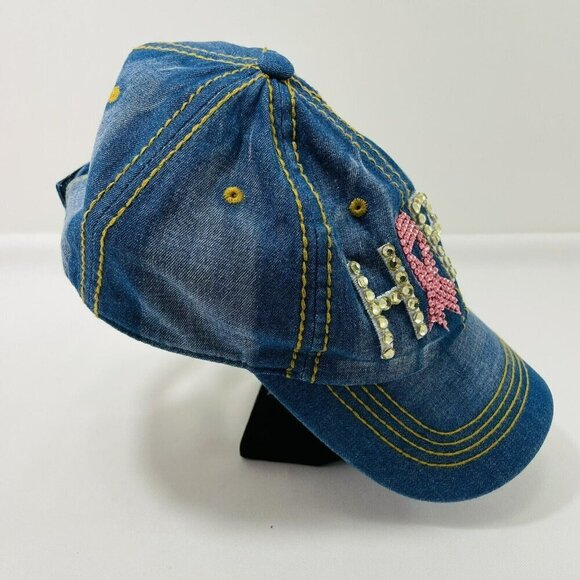 Hat Republic Hope Breast Cancer Baseball Cap Trucker Embroidery Pink Ribbon Stud - Picture 2 of 12